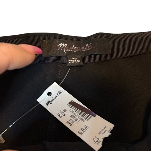 Madewell Black Crepe High-Low Midi Skirt 00 NWT Asymmetrical Hem Work Chic - Picture 7 of 8